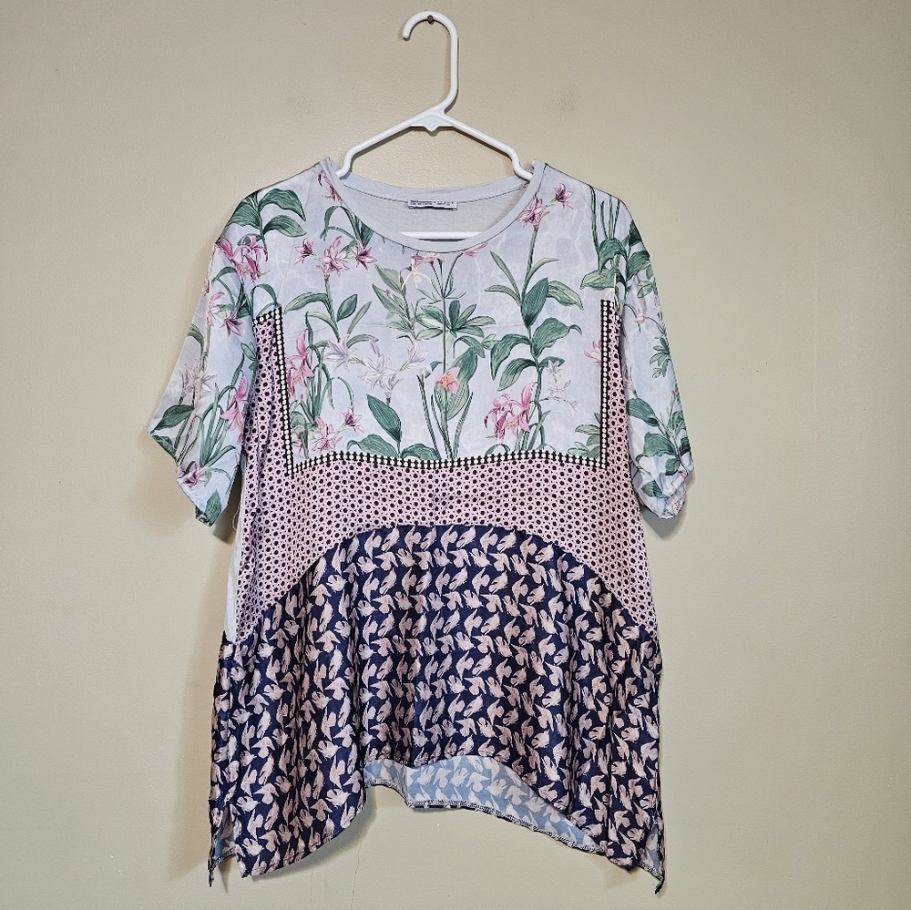 Zara Basic Collection Women's Size Small Short Sleeve Top Oversized Pullover